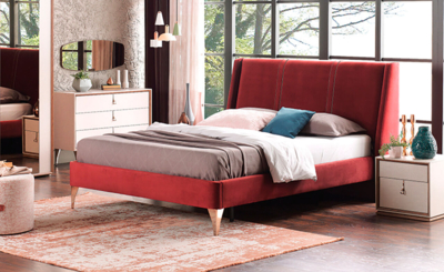 Кровать красного цвета Netha 1